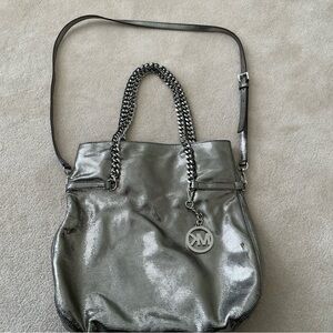 Michael Kors Metallic Shoulder Bag with Chain